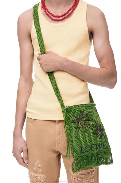 Loewe Fringes crossbody bag in organic cotton 688V231 Men Green