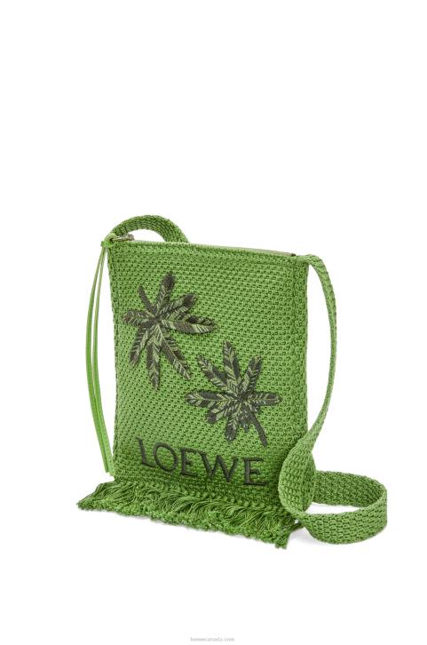 Loewe Fringes crossbody bag in organic cotton 688V231 Men Green