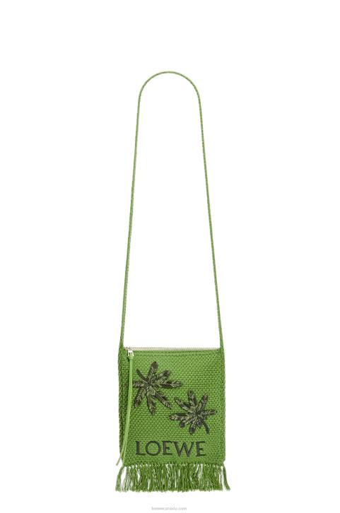 Loewe Fringes crossbody bag in organic cotton 688V231 Men Green