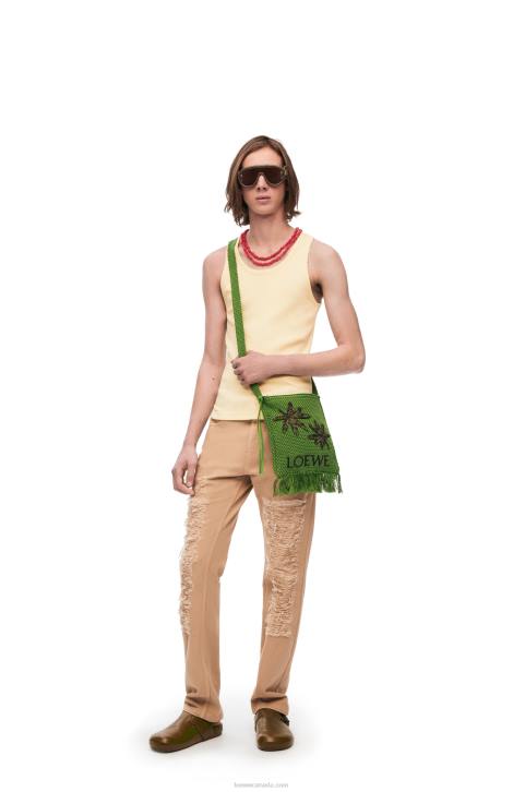Loewe Fringes crossbody bag in organic cotton 688V231 Men Green
