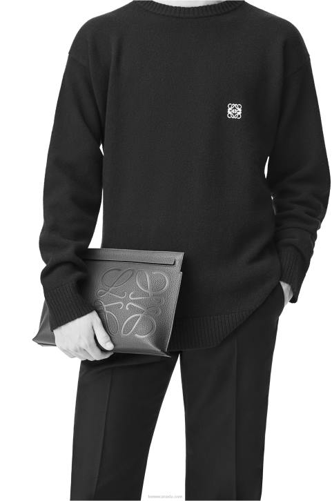 Loewe T Pouch in grained calfskin 688V612 Men Dark Khaki Green