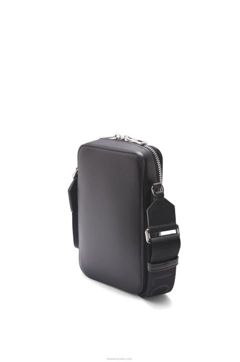 Loewe Vertical Crossbody Pocket in satin calfskin 688V613 Men Black