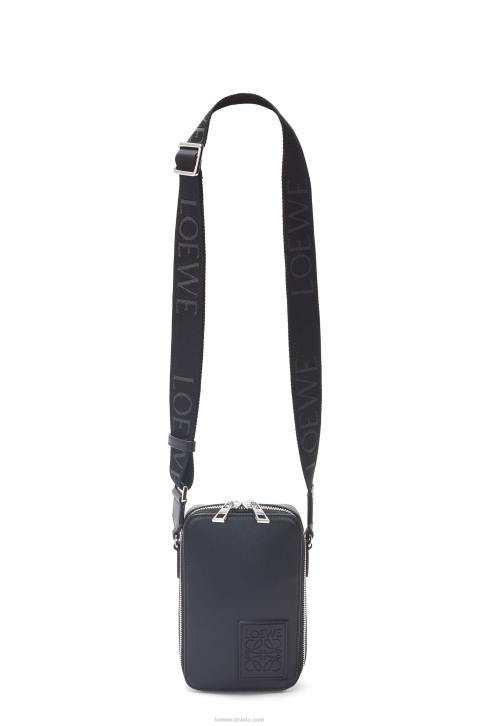 Loewe Vertical Crossbody Pocket in satin calfskin 688V613 Men Black