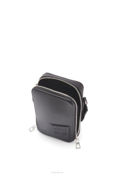 Loewe Vertical Crossbody Pocket in satin calfskin 688V613 Men Black