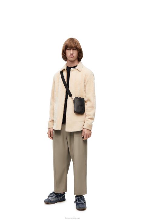 Loewe Vertical Crossbody Pocket in satin calfskin 688V613 Men Black