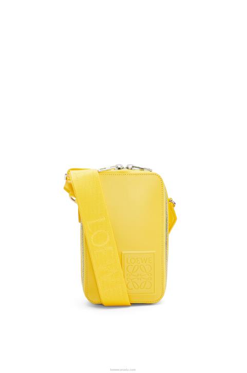 Loewe Vertical Crossbody Pocket in satin calfskin 688V614 Men Yellow