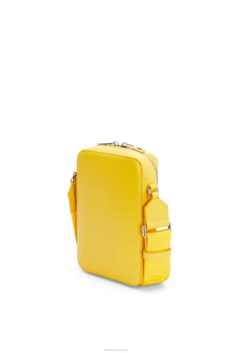Loewe Vertical Crossbody Pocket in satin calfskin 688V614 Men Yellow