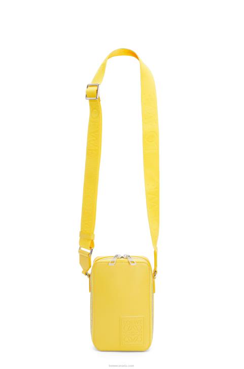 Loewe Vertical Crossbody Pocket in satin calfskin 688V614 Men Yellow