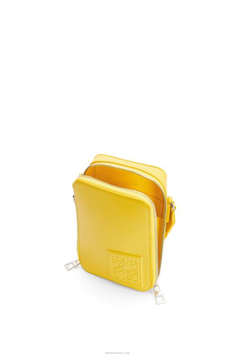 Loewe Vertical Crossbody Pocket in satin calfskin 688V614 Men Yellow