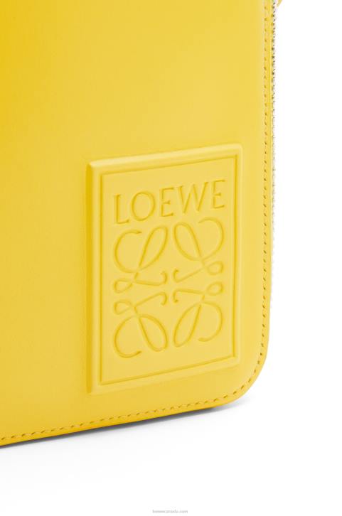 Loewe Vertical Crossbody Pocket in satin calfskin 688V614 Men Yellow
