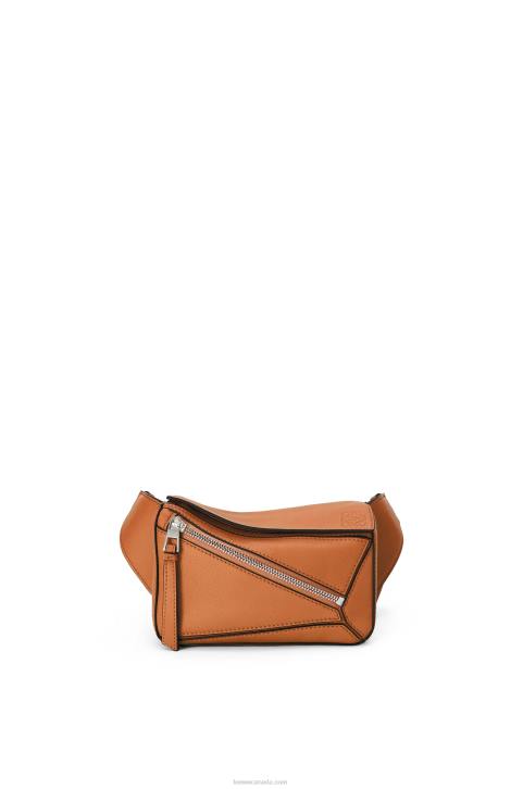 Loewe Mini Puzzle bumbag in classic calfskin 688V278 Men Tan