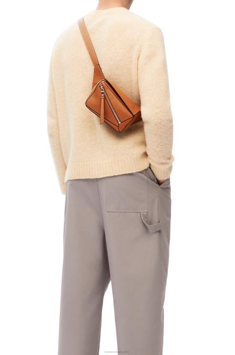 Loewe Mini Puzzle bumbag in classic calfskin 688V278 Men Tan
