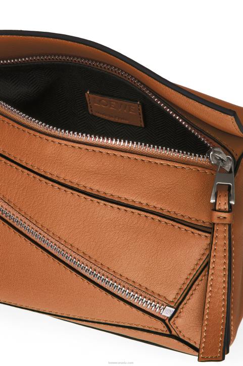 Loewe Mini Puzzle bumbag in classic calfskin 688V278 Men Tan