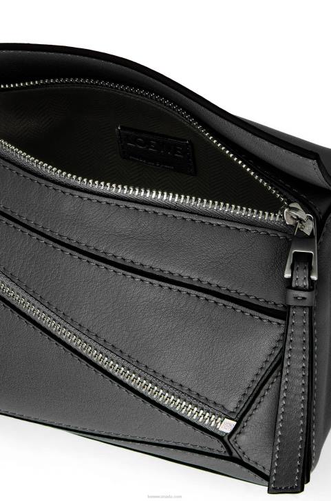Loewe Mini Puzzle bumbag in classic calfskin 688V279 Men Black