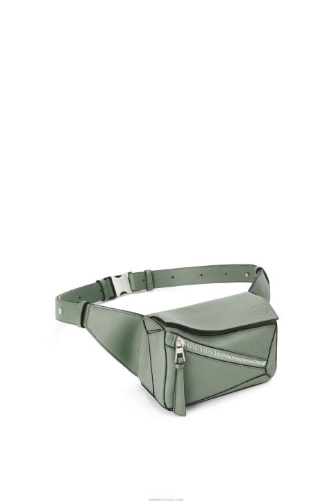 Loewe Mini Puzzle bumbag in classic calfskin 688V298 Men Dark Sage