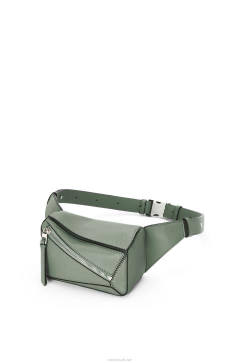 Loewe Mini Puzzle bumbag in classic calfskin 688V298 Men Dark Sage