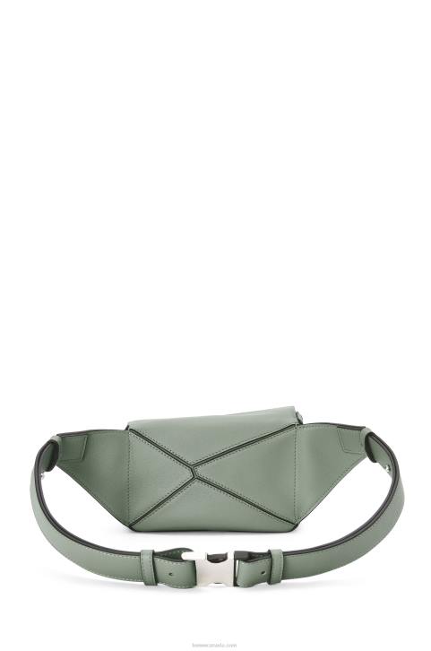 Loewe Mini Puzzle bumbag in classic calfskin 688V298 Men Dark Sage