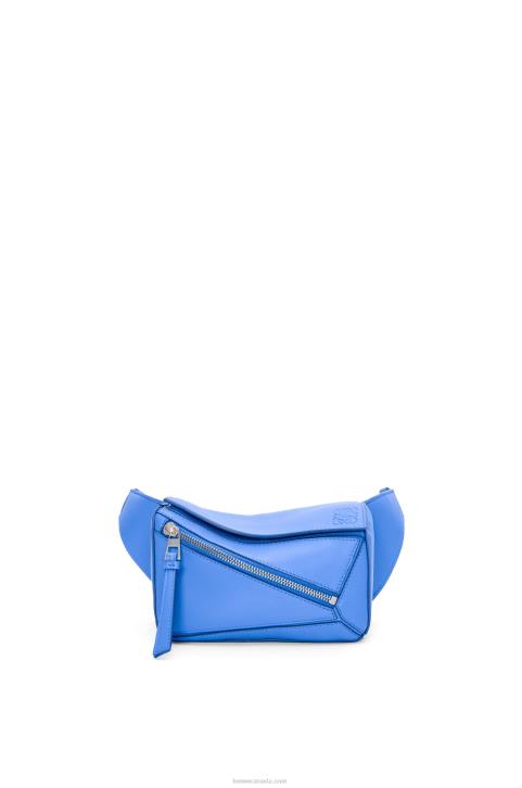 Loewe Mini Puzzle bumbag in classic calfskin 688V547 Men Seaside Blue
