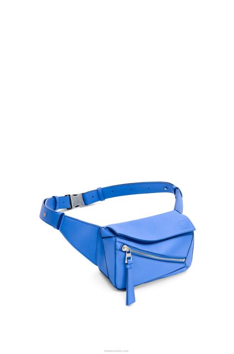 Loewe Mini Puzzle bumbag in classic calfskin 688V547 Men Seaside Blue