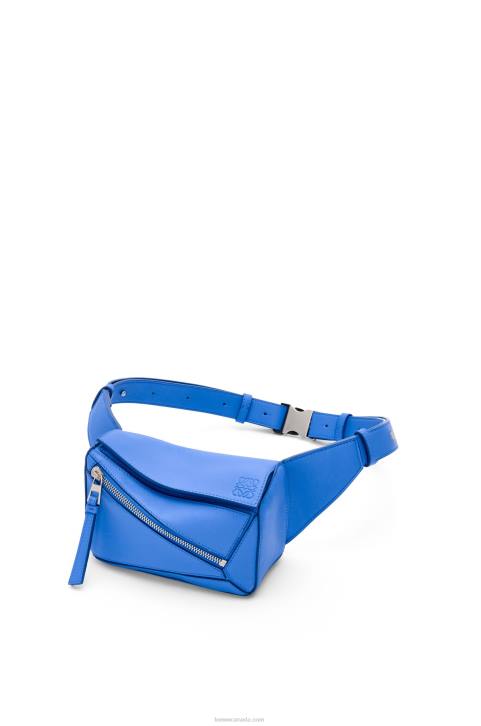 Loewe Mini Puzzle bumbag in classic calfskin 688V547 Men Seaside Blue