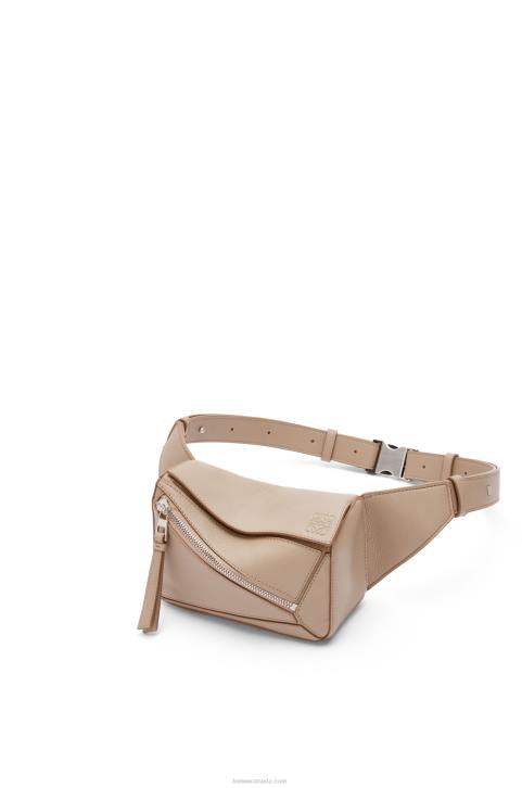 Loewe Mini Puzzle bumbag in classic calfskin 688V548 Men Sand