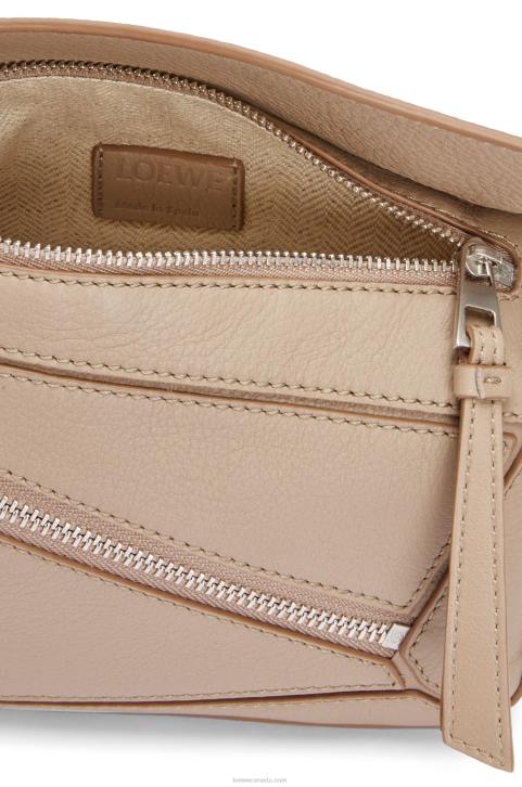 Loewe Mini Puzzle bumbag in classic calfskin 688V548 Men Sand