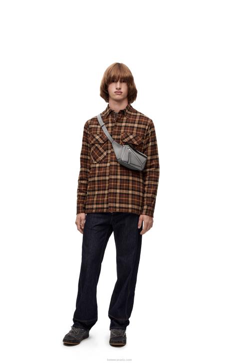 Loewe Mini Puzzle bumbag in classic calfskin 688V570 Men Asphalt Grey