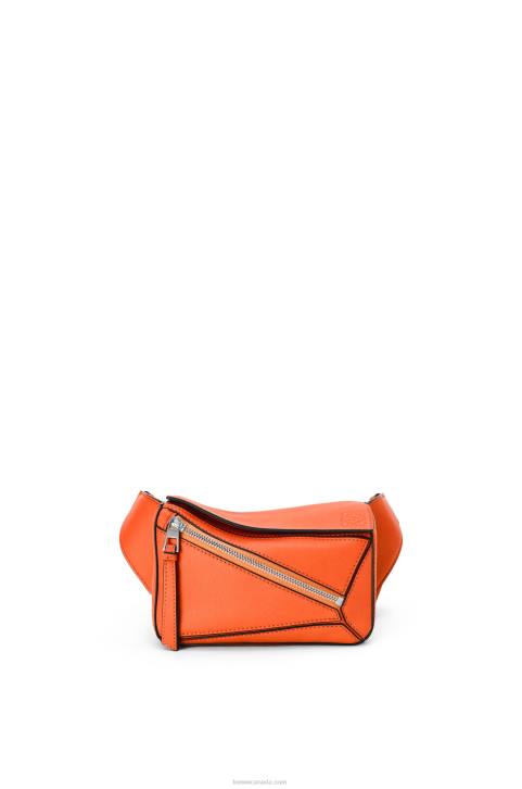 Loewe Mini Puzzle bumbag in classic calfskin 688V571 Men Orange