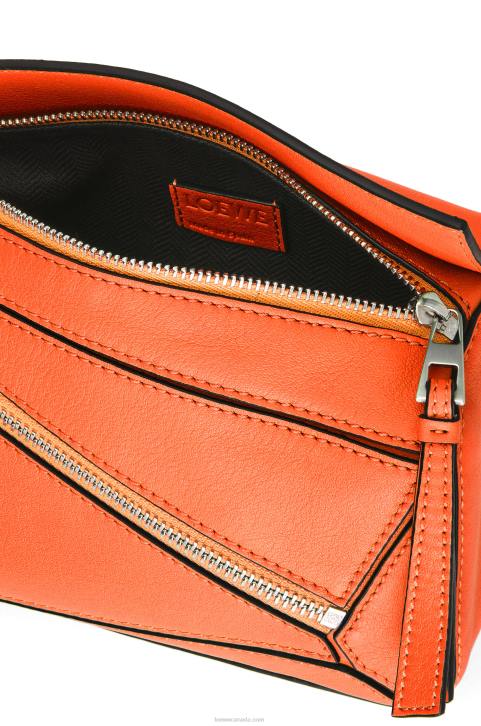 Loewe Mini Puzzle bumbag in classic calfskin 688V571 Men Orange