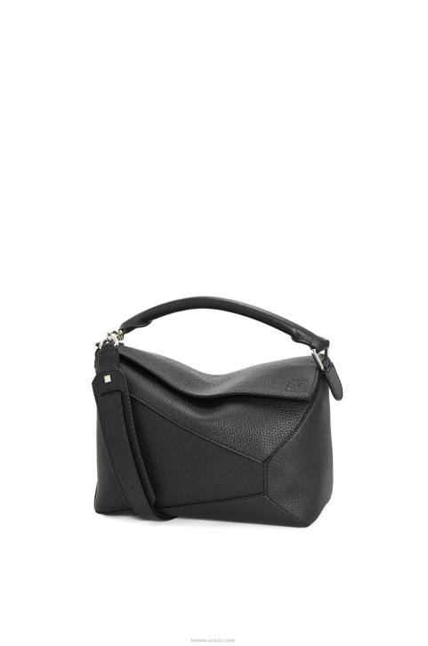 Loewe Puzzle Edge bag in grained calfskin 688V540 Men Black