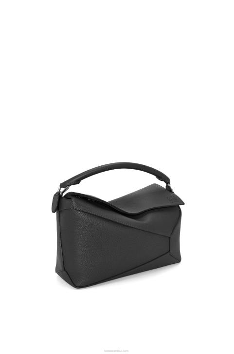 Loewe Puzzle Edge bag in grained calfskin 688V540 Men Black