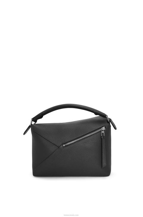 Loewe Puzzle Edge bag in grained calfskin 688V540 Men Black