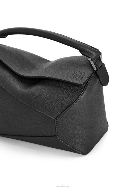 Loewe Puzzle Edge bag in grained calfskin 688V540 Men Black