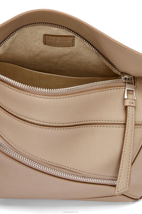 Loewe Small Puzzle bumbag in classic calfskin 688V562 Men Sand