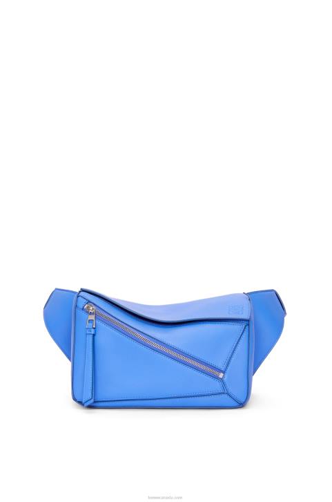 Loewe Small Puzzle bumbag in classic calfskin 688V563 Men Seaside Blue
