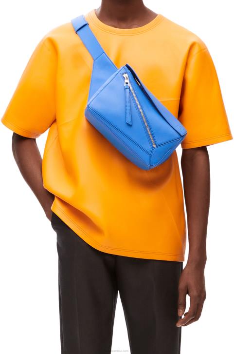 Loewe Small Puzzle bumbag in classic calfskin 688V563 Men Seaside Blue