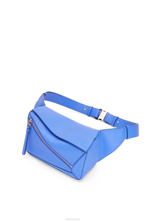 Loewe Small Puzzle bumbag in classic calfskin 688V563 Men Seaside Blue