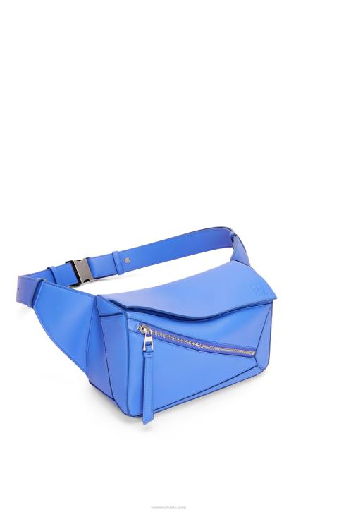 Loewe Small Puzzle bumbag in classic calfskin 688V563 Men Seaside Blue