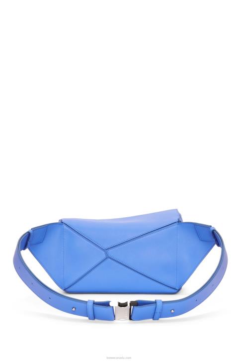 Loewe Small Puzzle bumbag in classic calfskin 688V563 Men Seaside Blue
