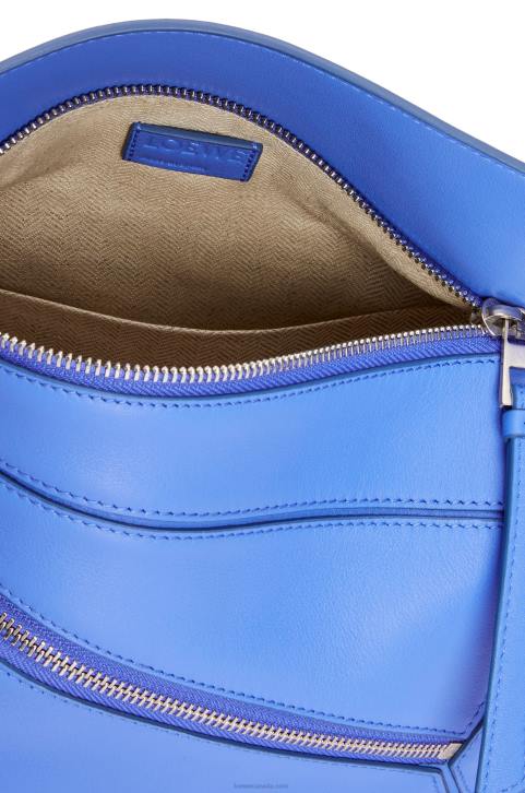 Loewe Small Puzzle bumbag in classic calfskin 688V563 Men Seaside Blue