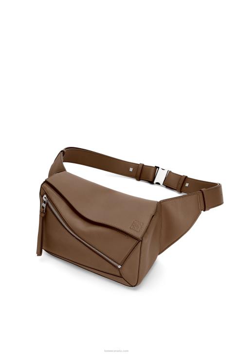 Loewe Small Puzzle bumbag in classic calfskin 688V564 Men Winter Brown