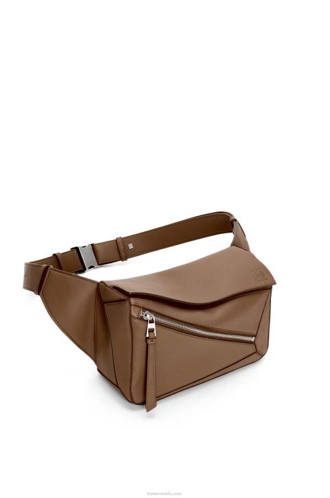 Loewe Small Puzzle bumbag in classic calfskin 688V564 Men Winter Brown