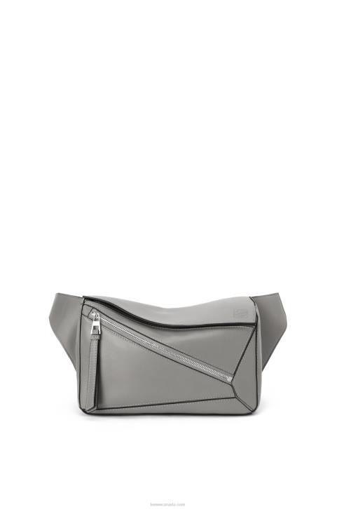 Loewe Small Puzzle bumbag in classic calfskin 688V565 Men Asphalt Grey