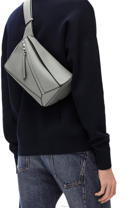 Loewe Small Puzzle bumbag in classic calfskin 688V565 Men Asphalt Grey