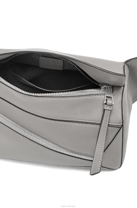 Loewe Small Puzzle bumbag in classic calfskin 688V565 Men Asphalt Grey