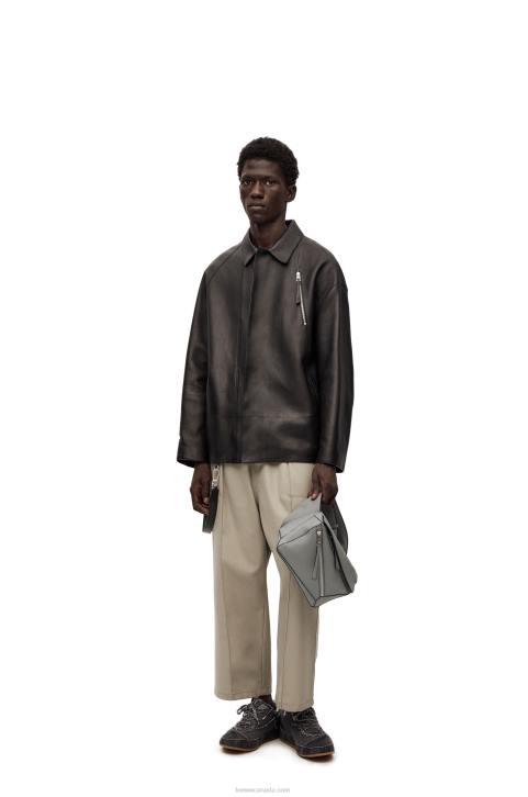 Loewe Small Puzzle bumbag in classic calfskin 688V565 Men Asphalt Grey