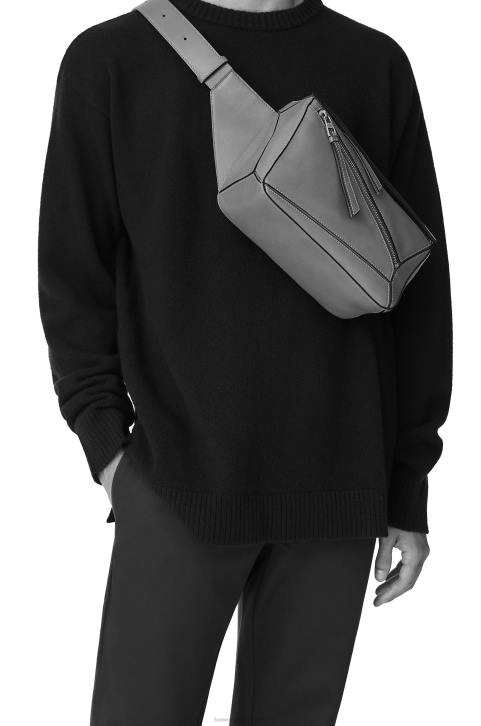 Loewe Small Puzzle bumbag in classic calfskin 688V567 Men Olympic Blue