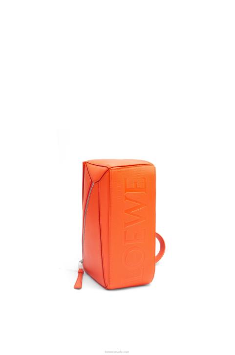Loewe Small Puzzle bumbag in diamond calfskin 688V568 Men Orange