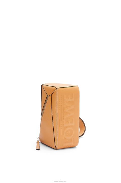 Loewe Small Puzzle bumbag in diamond calfskin 688V569 Men Warm Desert