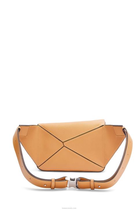 Loewe Small Puzzle bumbag in diamond calfskin 688V569 Men Warm Desert